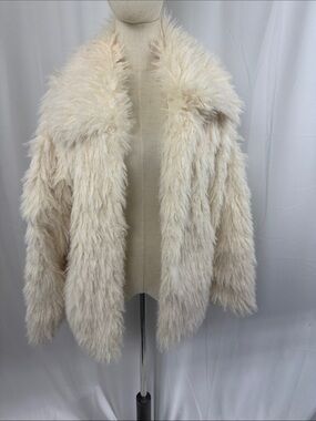 Joyfolie Cream Faux Fur Teddy Jacket